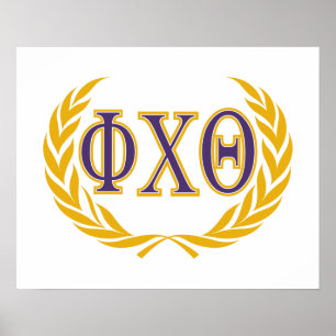 Poster Phi Chi Theta Grecques avec Couronne