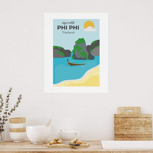 Poster Phi Phi Island Thaïlande Travel Art (Cuisine)