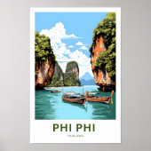 Poster Phi Phi Thaïlande Imprimer Voyage (Devant)