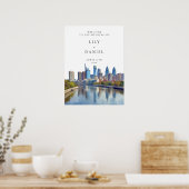 Poster Philadelphia Skyline Wedding Welcome Sign (Cuisine)