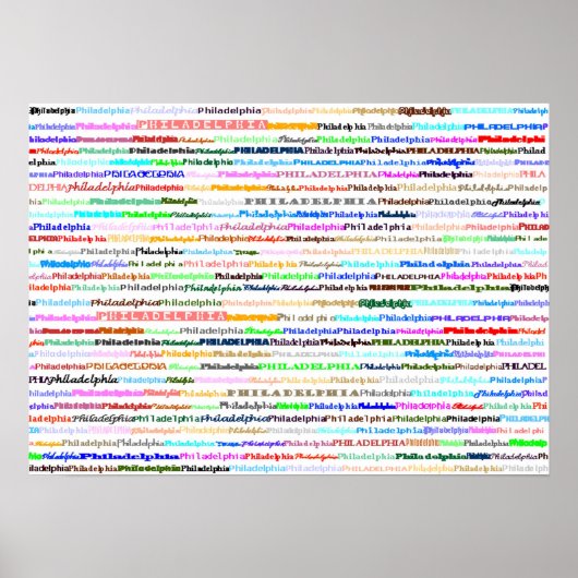 Poster Philadelphia Text Design II (Devant)
