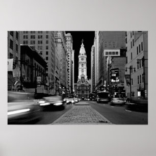 Poster Philadelphie à l'affiche de nuit