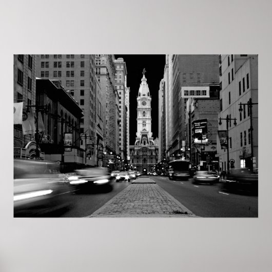 Poster Philadelphie à l'affiche de nuit (Devant)