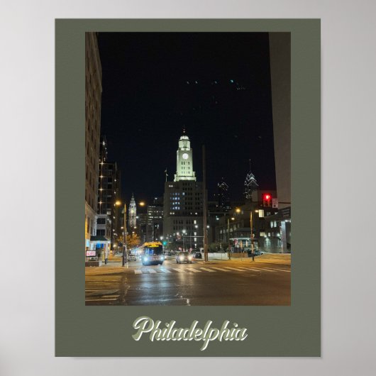 Poster Philadelphie à l'affiche de nuit (Devant)