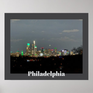 Poster Philadelphie à l'affiche de nuit