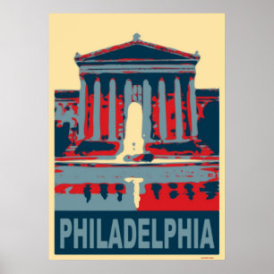 Poster Philadelphie bleu