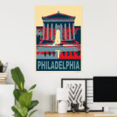 Poster Philadelphie bleu (Bureau à domicile)
