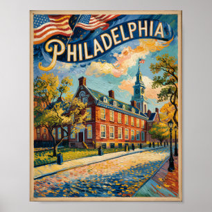 Poster Philadelphie Indépendance Hall Van Gogh Peinture