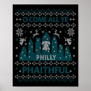 Poster Philadelphie Noël laid Oh venez tous les Philly