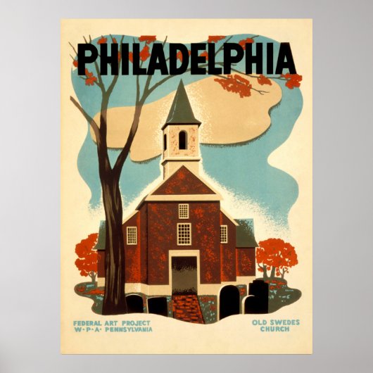 Poster Philadelphie Old Swedes Church - WPA (Devant)