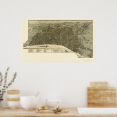 Poster Philadelphie, PA Carte panoramique - 1887 (Cuisine)