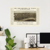 Poster Philadelphie, PA Carte panoramique - 1908 (Bureau à domicile)