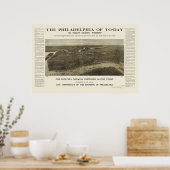 Poster Philadelphie, PA Carte panoramique - 1908 (Cuisine)