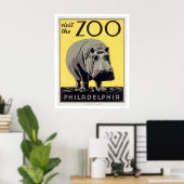 Poster Philadelphie PA Zoo Hippo 1936 WPA (Bureau à domicile)
