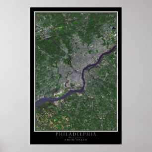Poster Philadelphie Pennsylvanie Carte de l'affiche satel