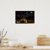 Poster Philadelphie Pennsylvanie, centre-ville la nuit. (Cuisine)