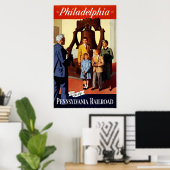 Poster Philadelphie - Pennsylvanie Chemin de fer Vintage (Bureau à domicile)
