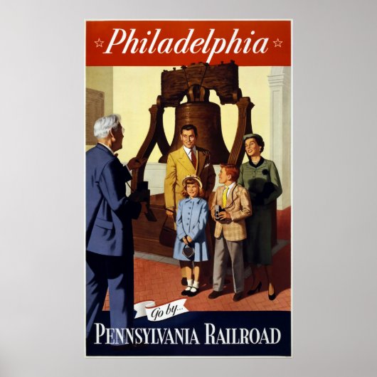 Poster Philadelphie - Pennsylvanie Chemin de fer Vintage (Devant)