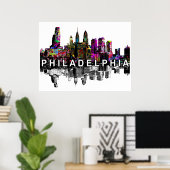 Poster Philadelphie, Pennsylvanie en graffiti (Bureau à domicile)