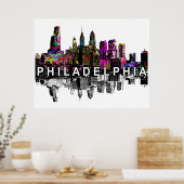 Poster Philadelphie, Pennsylvanie en graffiti (Cuisine)