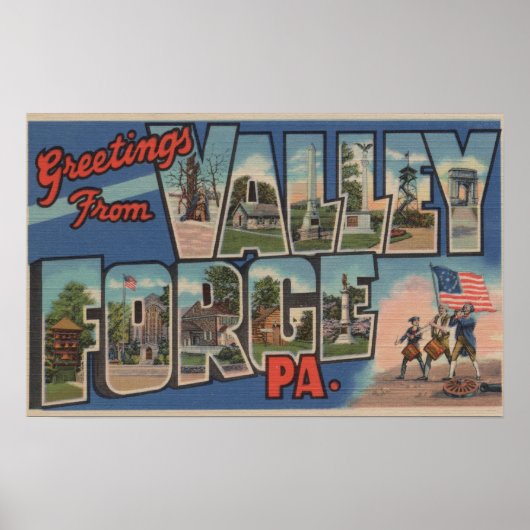 Poster Philadelphie, Pennsylvanie - Forge de vallée (Devant)