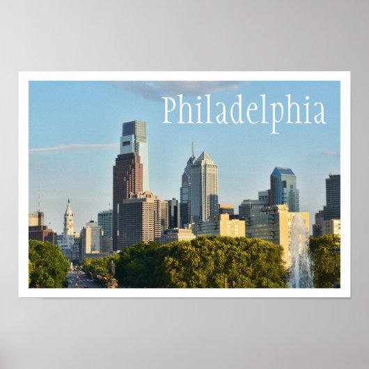 Poster Philadelphie, Pennsylvanie Skyline (Devant)