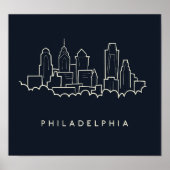 Poster Philadelphie Pennsylvanie Skyline (Devant)