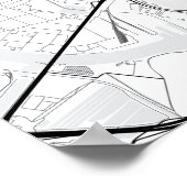 Poster Philadelphie Plan de la ville + Marquer votre empl (Coin)