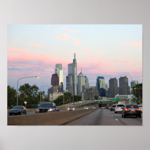 Poster Philadelphie Skyline Sunset Photo