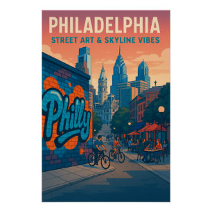 Poster Philadelphie - Street Art & Skyline Vibes