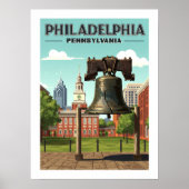 Poster Philadelphie vintage Pennsylvanie (Devant)