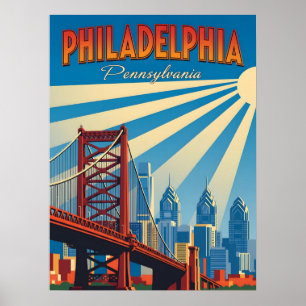 Poster Philadelphie vintage Pennsylvanie