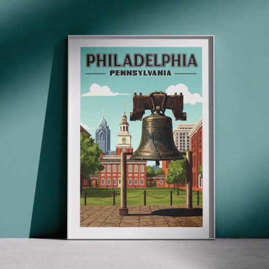 Poster Philadelphie vintage Pennsylvanie