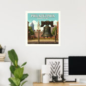 Poster Philadelphie vintage Pennsylvanie (Bureau à domicile)