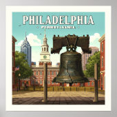 Poster Philadelphie vintage Pennsylvanie (Devant)