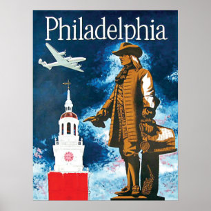Poster Philadephia, monument and the tower
