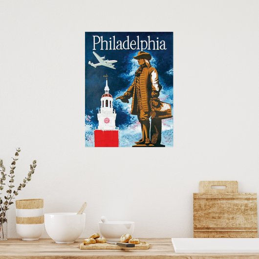 Poster Philadephia, monument et tour (Cuisine)