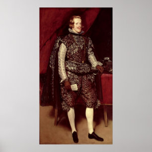 Poster Philip IV de l'Espagne en brun et argent