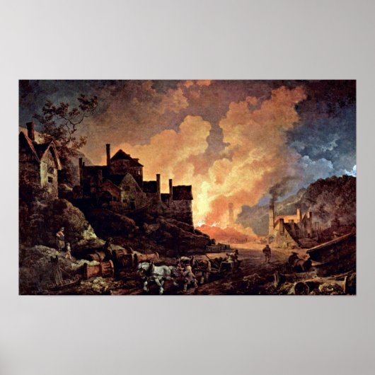 Poster Philip James de Loutherbourg - Coalbrookdale (Devant)