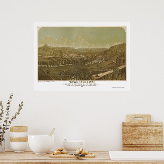 Poster Philippi, WV Panoramic Map - 1861 (Cuisine)