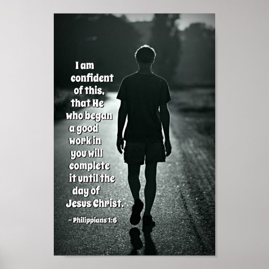 Poster Philippiens 1:6 Celui qui a commencé une bonne oeu (Devant)