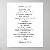 Poster Philippiens 1:9-11 Écriture (Devant)