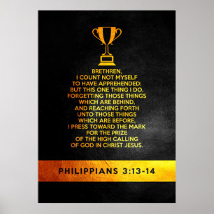 Poster Philippiens 3:13-14 Verse de la Bible