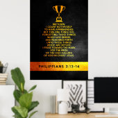 Poster Philippiens 3:13-14 Verse de la Bible (Bureau à domicile)