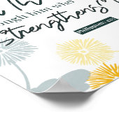 Poster Philippiens 4:13 avec art floral blanc ver (Coin)