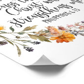 Poster Philippiens 4:13 Bible Scripture Verse Floral Boho (Coin)