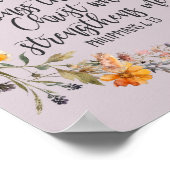 Poster Philippiens 4:13 Bible Scripture Verse Floral Boho (Coin)