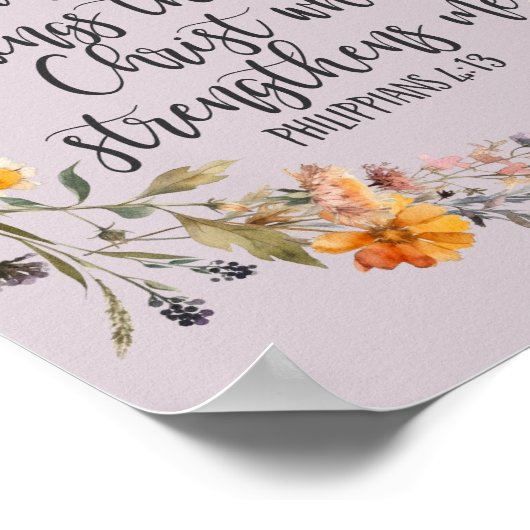 Poster Philippiens 4:13 Bible Scripture Verse Floral Boho (Coin)