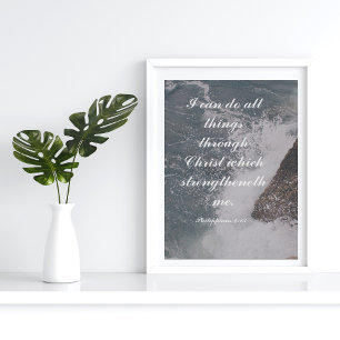 Poster Philippiens 4:13 Bible Verse Majestic Océan