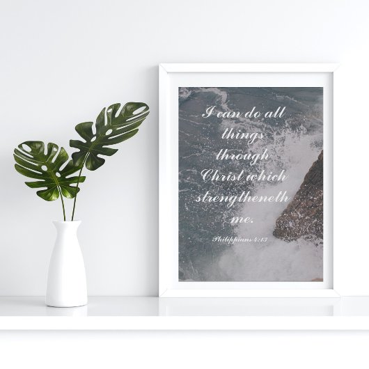 Poster Philippiens 4:13 Bible Verse Majestic Océan
